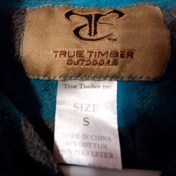 TRUE TIMBER OUTDOORS - Flannel Button Up in Blue and Gray Checkered / Pl… - Picture 6 of 10